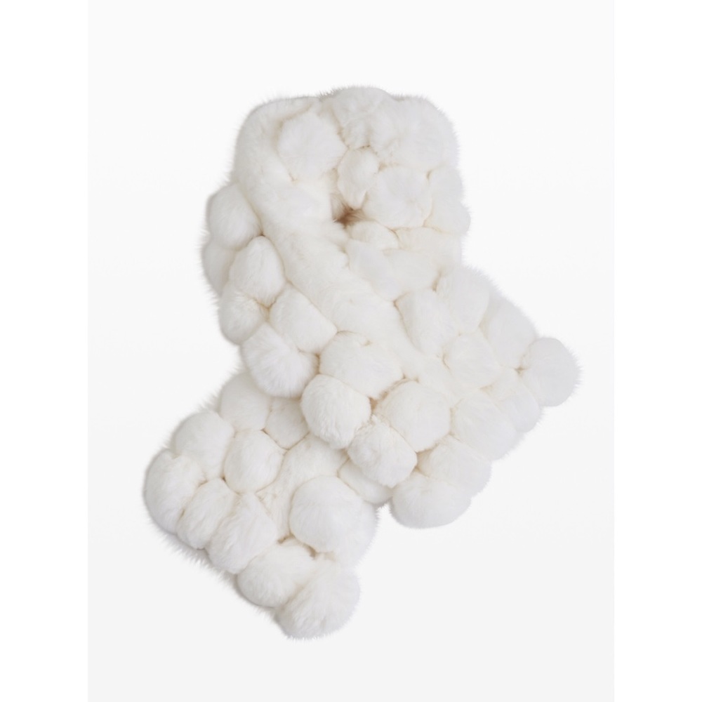 Etcetera White Rabbit Fur Scarf
